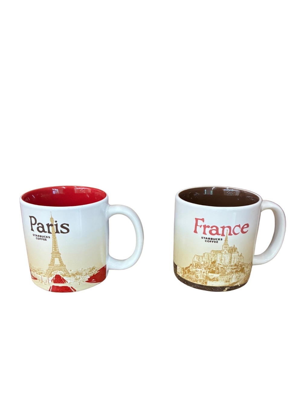 Starbucks Collector Series Demitasse Paris & France Set - Ceramic 3oz 89ml